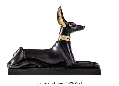 the egyptian god Anubis isolated over a white background