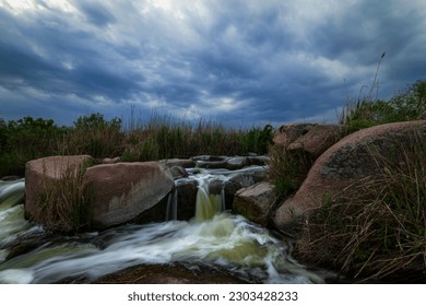 Tokovo cascading waterfalls on the river