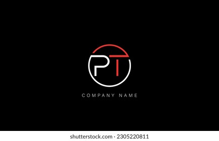 Initial letter P & T PT luxury art vector mark logo, gold color on black  background. Stock Vector | Adobe Stock