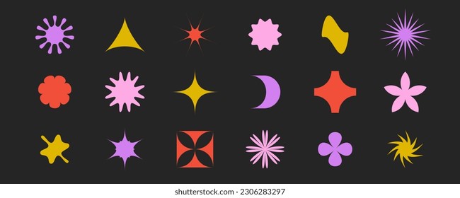 Crescent Moon Geometric Shape Logo Template PNG vector in SVG, PDF