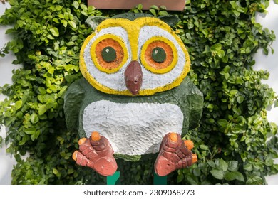 Cute big owl statue at Kamakura Komachi dori street, Kanagawa, Japan.