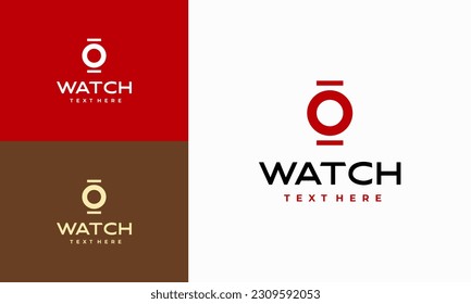 Smart watch isolated on white logo stainless Vector Image