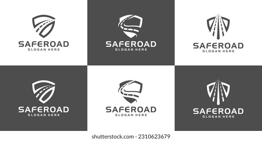 Creative road construction logo design sign Vector Image