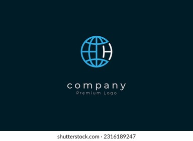 Business logo blue globe Royalty Free Vector Image