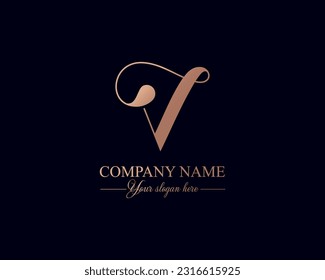 Free Vector  Luxury letter v logo