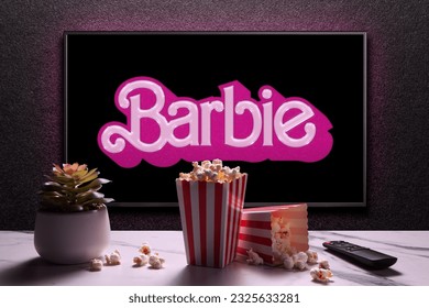 Logo Barbie Sur L'affiche Mattel Circle Clean Vecteur Rose Eps