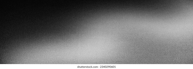 Schwaarz donkelgro sëlwer wäiss Wellen abstrakt Hannergrond fir Design. Liicht Welle, gewellte Linn. Ombre Gradient. Kaméidi rau grungy grain gebastelt metallen metalleschen Effekt. Matte shimmer.Web banner.Wide.Panoramic