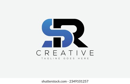 Sr letter logo design with camera icon Royalty Free Vector