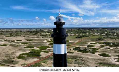 Rumah Api Terkenal Di Touros Di Rio Grande Do Norte Brazil. Landskap Pemandangan Laut. Rumah Api Pantai. Tumbuhan Alam Semulajadi. Rumah Api Terkenal Di Touros Di Rio Grande Do Norte Brazil.