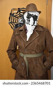 Hombres disfrazados de Halloween, personajes de Halloween, retrato