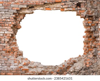 Buco in un muro di mattoni