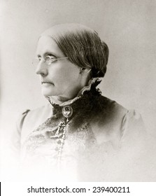 Susan B. Anthony (1820-1906), pionera de los derechos de la mujer estadounidense en la década de 1870.
