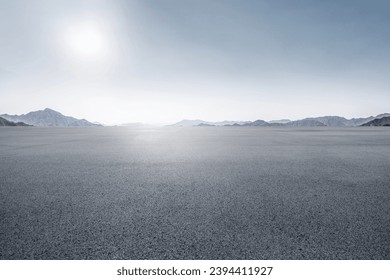 Empty Parking Lot, Road background, Large empty parking lot for car ads.