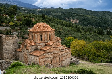 Mystras archeological site near Sparta, Peloponnese, Greece