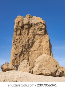 Święta góra Roque Nublo w Parku Wiejskim Roque Nublo, najwyższy szczyt wyspy Gran Canaria, Hiszpania
