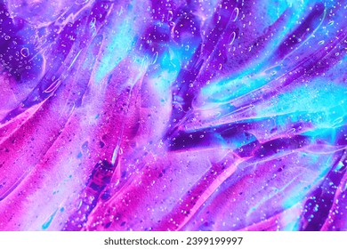 Frumos neon magenta roz, violet, albastru spațiu transparent alien glitter slime textură de fundal. Cosmic strălucitor, fundal abstract suprarealist, substanță galaxie gel de artă lichidă eterică.