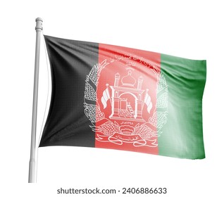 Premium Vector  Outline flag afghanistan flagpole flag banner