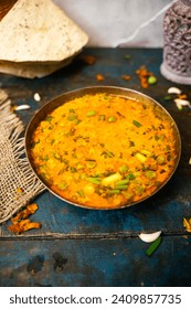 Winter Special Healthy Rajasthani Haldi ki Saji, Raw Turmeric Vegetable Sabji with Chapati and Papad, Rajasthan Special Turmeric Curry, Fresh turmeric Pickle, Best Indian Winter Sabzi