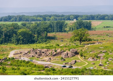 The Devil's Den di Gettysburg National Military Park, American Civil War Battlefield, di Gettysburg, Pennsylvania, Amerika Syarikat