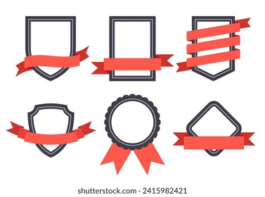 Logo red tape in the form of letter e Royalty Free Vector