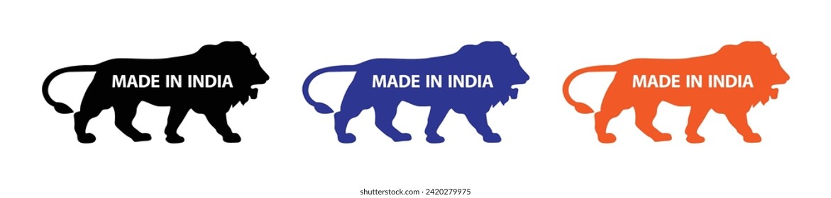 Made India Transparent Logo Icon Silver Stock Vector (Royalty Free)  598446512 | Shutterstock