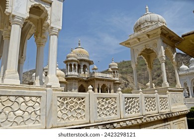 Gatore Ki Chhatriyan ( royal crematorium grounds ) , Jaipur, Rajasthan, India