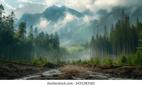 Nature Resilience Lush Forest Reclaims Land from Environmental Devastation