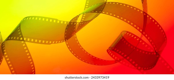 Faarf abstrakt Hannergrond mat Filmfilm fir Filmproduktioun, Kino, TV Première, Filmindustrie, Ukënnegung vu Filmer an TV Serien