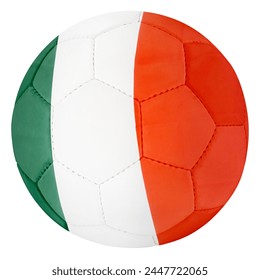 Fudbalska lopta sa zastavom italijanskog tima izolirana na bijelom