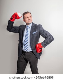 om amuzant om de afaceri om în mănuși de box