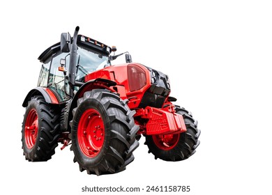 Mezőgazdasági traktor elszigetelt fehér háttér
