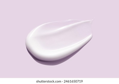 Kosmetische Abstrichcreme-Textur auf hellem Pastellhintergrund