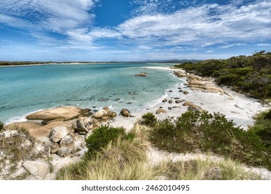 Dora point Pantai Teluk Georges Teluk api Tasmania Australia Pemandangan pantai
