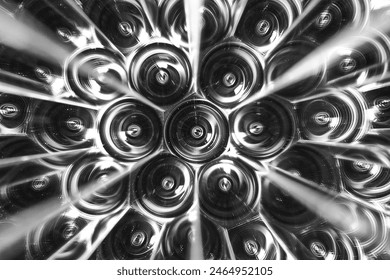 Abstrakt Schwaarz a Wäiss Kamera Lens Kaleidoskop Effekt