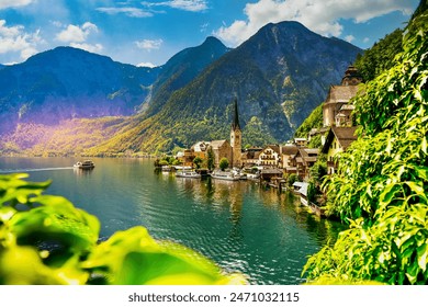 Giornata estiva a Hallstatt, Austria