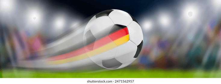 Minge de fotbal cu steag german pe stadion