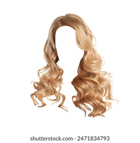 Belle coiffure féminine aux cheveux blonds isolée sur blanc