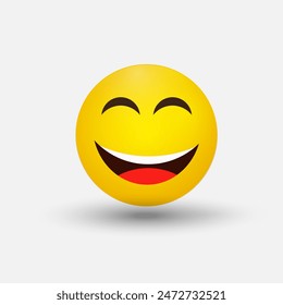 Emoji 3D moderno de sonrisa feliz y sonriente de color amarillo