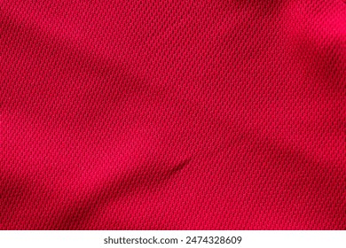 Textura de fundal de tricou de fotbal din țesătură roșie pentru îmbrăcăminte sport