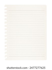 Prázdny linajkový papier izolovaných na bielom pozadí