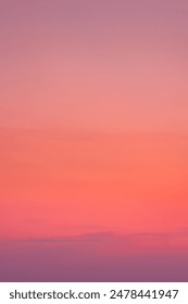 Natural Sunset Sunrise Clear Sky In Orange, Pink And Magenta Colours. Natural Sky Background