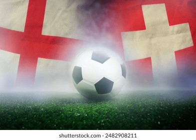 Inghilterra vs Svizzera, partita dei quarti di finale della Coppa dei Campioni, bandiere delle nazioni calcistiche
