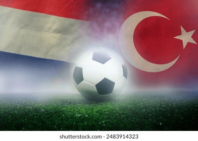 Netherlands vs Turkey , European Cup quarter-final match , football nation flags