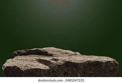 Rock stone stojan na pódium produkt, kozmetika so štúdiovou modrou svetlou stenou na pozadí miestnosti dobre voľný priestor pre text, Cliff stone clipping paths