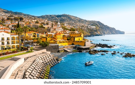 View of Funchal and Fuerte De Madeira in the historical center. Madeira Island, Portugal