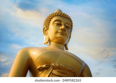 พระพุทธองค์ใหญ่ (พุทธธรรมกายเทพมงคล) ที่วัดปากน้ำภาษีเจริญ (วัด) ในกรุงเทพประเทศไทย
