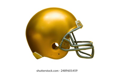 Golden color Helmet isolated on a white background