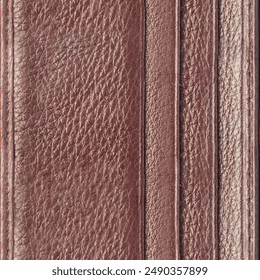 Photo de texture photo 4k sans couture d'un matériau en cuir cousu de couleur rouge.