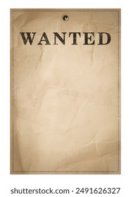 Poster Wanted isolated on white. Space for design