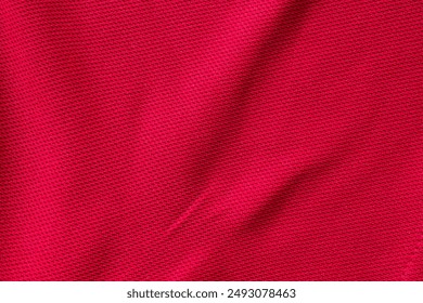 Textura de fundal de tricou de fotbal din țesătură roșie pentru îmbrăcăminte sport